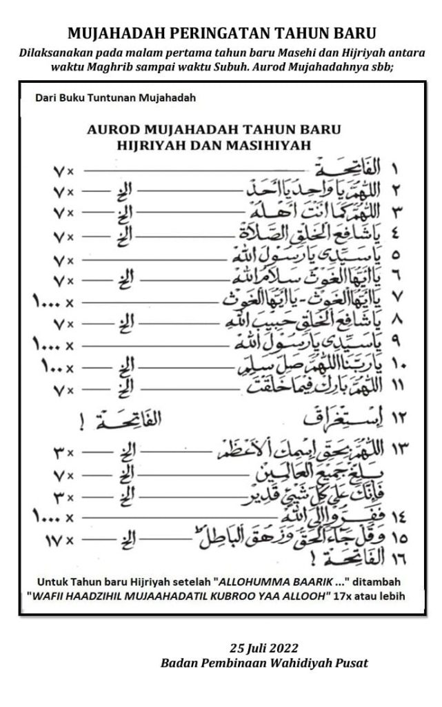 aurod mujahadah malam tahun baru